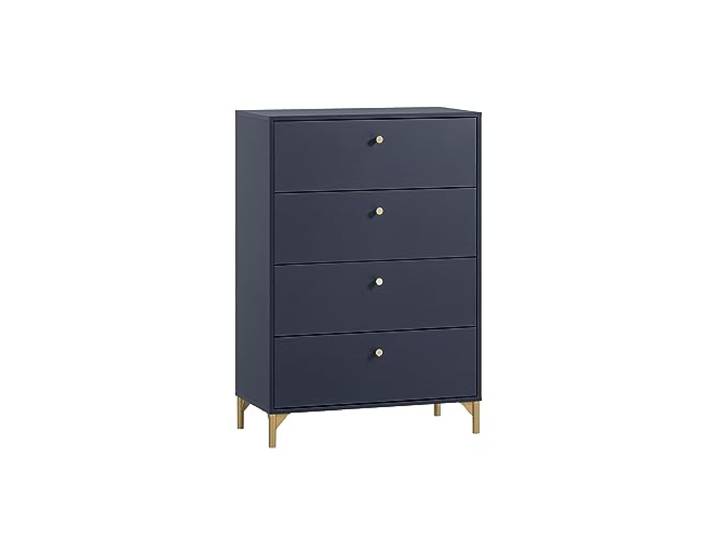 Schildmeyer Alfa 701864 Commode\, Bleu nuit/doré\, 80 x 40 x 116\,7 cm