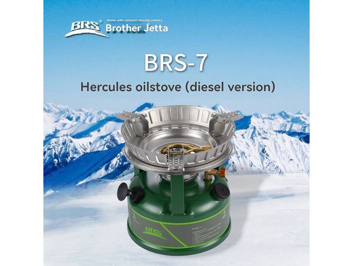 Réchaud de camping 2026, réchaud à essence, réchaud à diesel, réchaud portable BRS-7 coupe-vent pour sac à dos, cuisson en extérieur, pique-nique, réchaud multi-combustibles