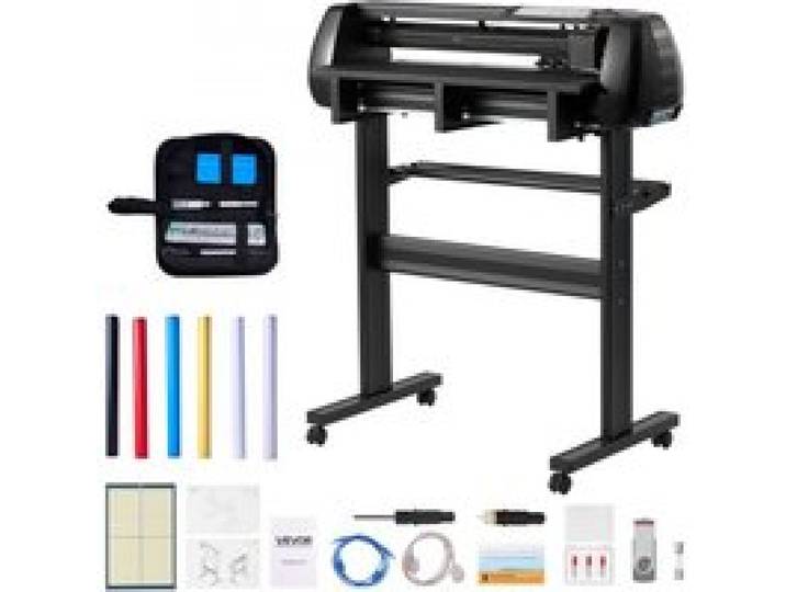 VEVOR Plotter de Découpe Vinyle Largeur d'Alimentation Max. 720 mm, Traceur de Découpe Force et Vitesse Réglable, avec Doubles Lames, Écran LED, Film de Transfert et Logiciel Signmaster, Atelier