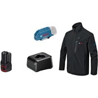 Heat+Jacket GHJ 12+18V Kit Größe S, Arbeitskleidung schwarz, inkl. Ladeadapter GAA 12V-21, 1x 12-Volt-Akku