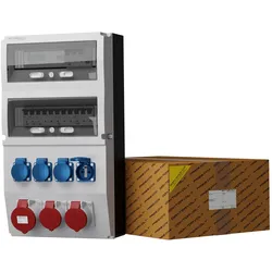 Stromverteiler eXT-S/FI 32A 2x16A 4x230V franz/belg System Stromzähler DV-0816-F