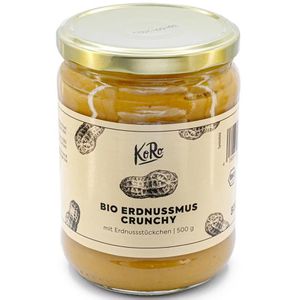 KoRo Nussmus Erdnussmus Crunchy, BIO, 100% Erdnuss, ohne Zuckerzusatz & Palmöl, 500 g