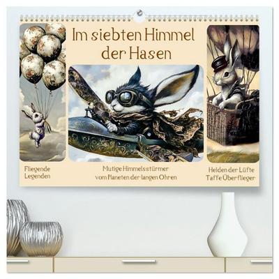 Im siebten Himmel der Hasen (hochwertiger Premium Wandkalender 2027 DIN A2 quer), Kunstdruck in Hochglanz