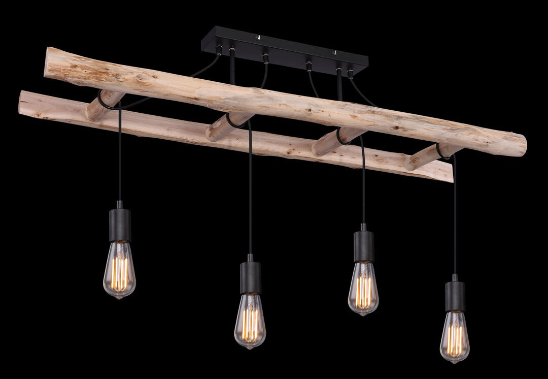 Rio Dania 4 - Light Black/Brown Kitchen Island Pendant Black/Brown 80cm H X 115cm W X 30cm D