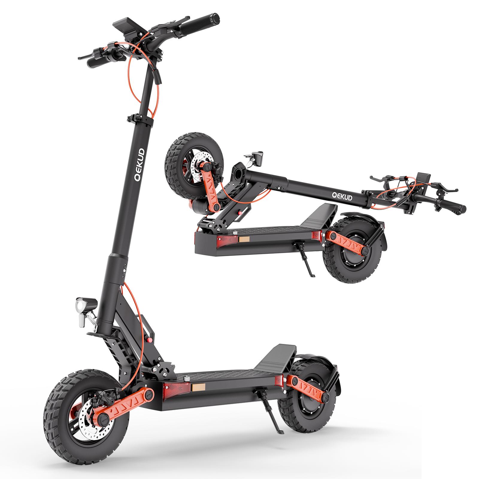 Qekud S5 Pro E-Scooter mit ABE Straßenzulassung | 100 km Reichweite & 500W Motor | 20 km/h Elektroroller mit 10 Zoll Offroad-Reifen, Doppelfederung