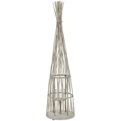 BAMBUS LATERNE H: 132 cm Holzfarbe Boho Stil