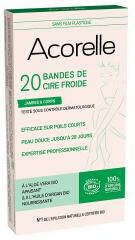 Acorelle Bandes de Cire Froide Jambes & Corps Bio x 20 Unités - Boîte 20 Bandes de cire froide
