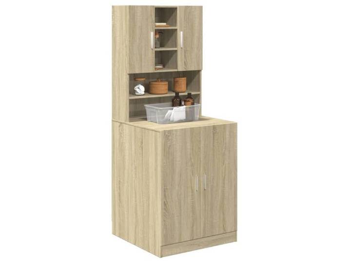 (ON SALE)Meuble haut de salle de bain Meuble WC pour machine à laver Chêne sonoma 70 5x24x90 cm 15869