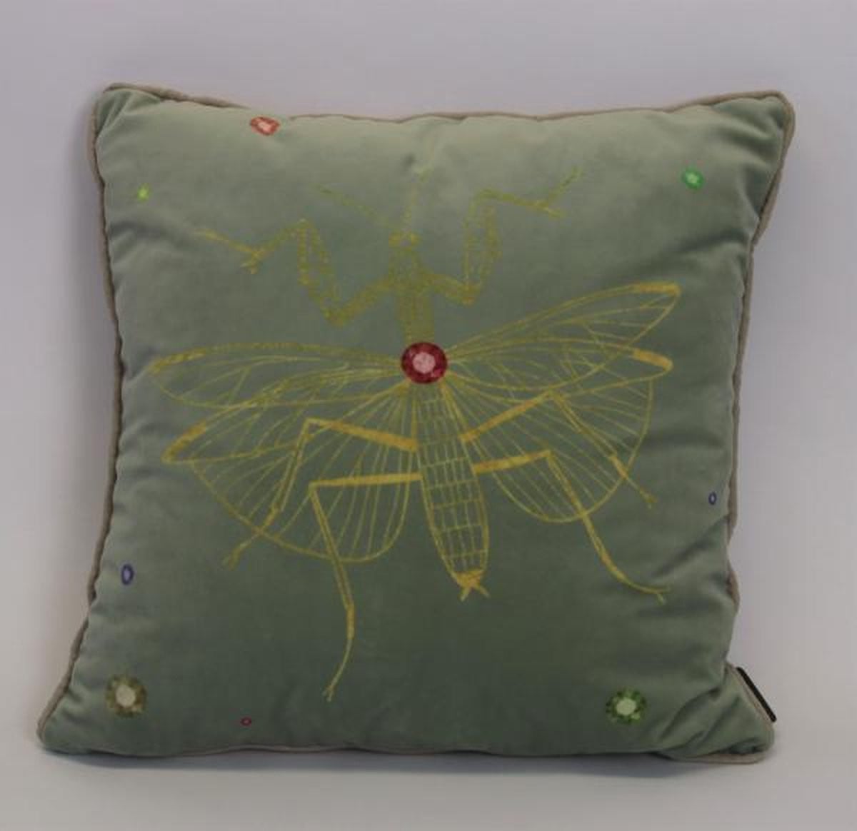 Madison sierkussen Velvet insect green 45 x 45 cm