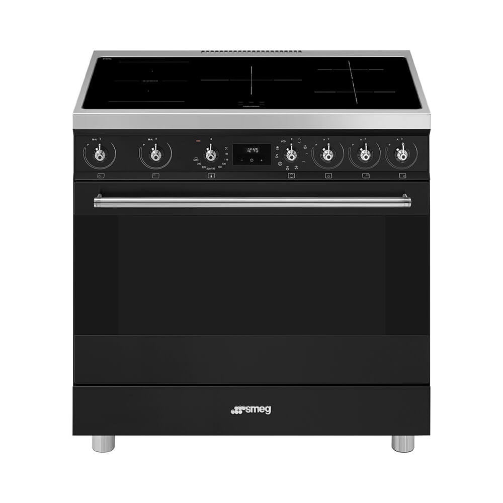 Smeg C9IMMB2 Inductie fornuis Zwart met TSF01BLEU broodrooster
