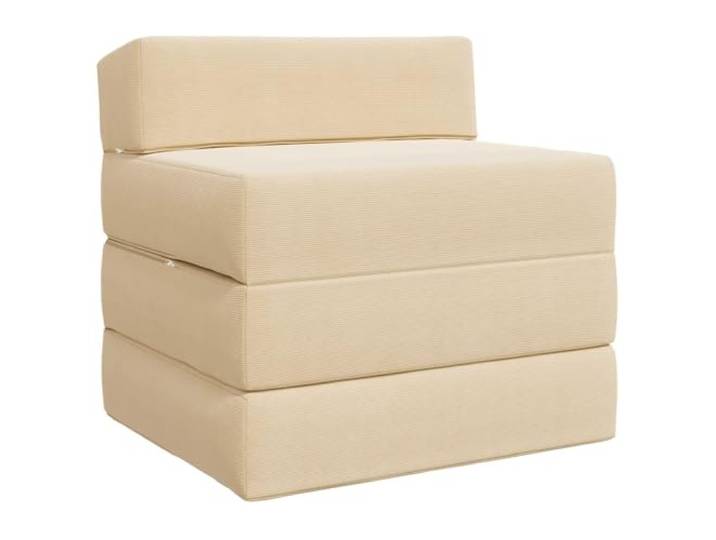 Makastle KlappSofa Couch Bett Creme 200 x 70 x 15 cm Cordstoff