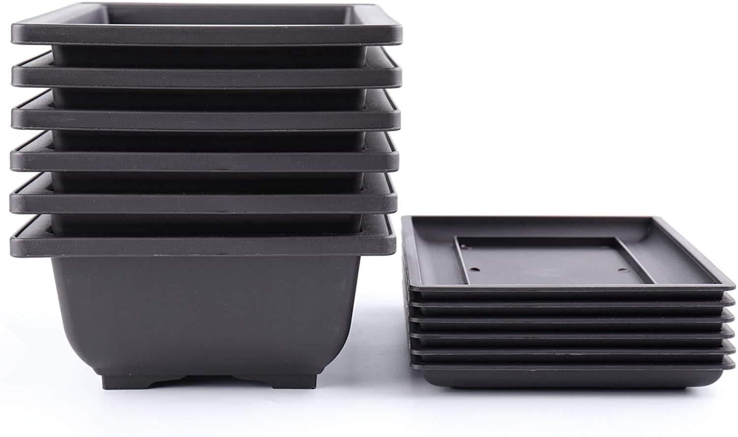 Solidchoice Set van 6 Bonsai Potten met Diepe Tray en Mesh