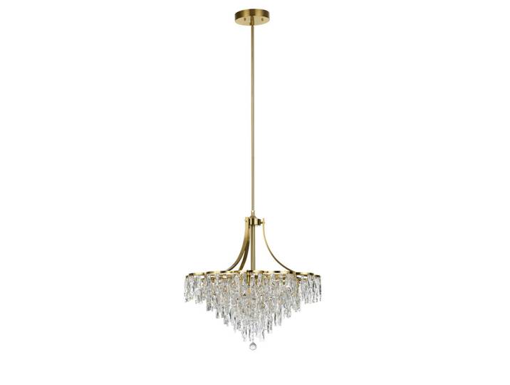 Glandor Hängeleuchte Aurelie, Klar, Goldfarben, Metall, Glas, Uni, rechteckig, 190 cm, Lampen & Leuchten, Innenbeleuchtung, Hängeleuchten, Pendelleuchten