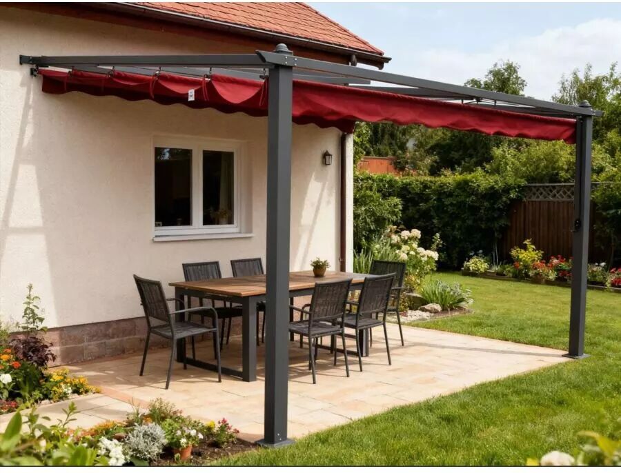 EuroGarden GAZEBO ALLUMINIO DAIANA SCORREVOLE 3X4M BURGUND