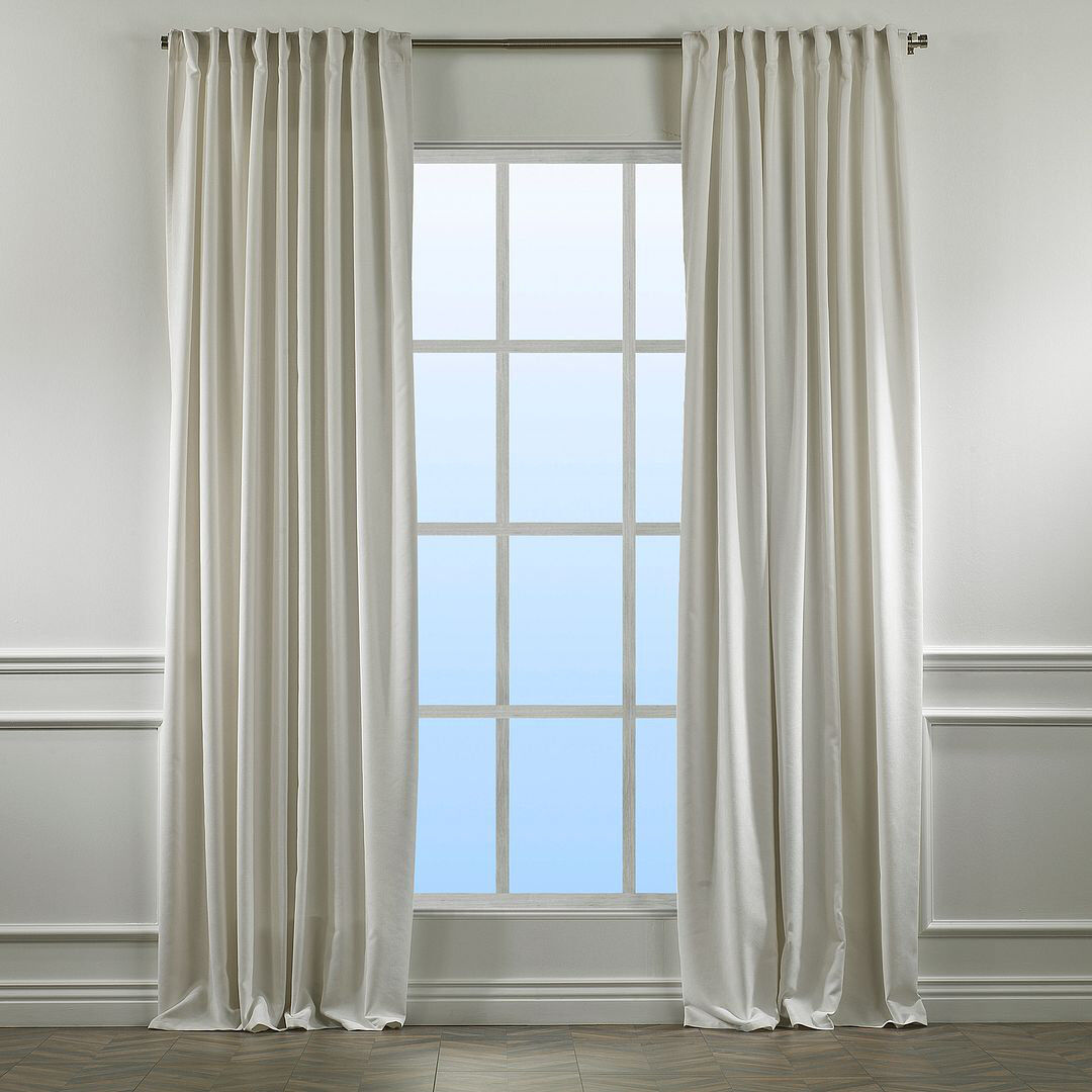 Noine Home Deco Room Darkening Single Curtain Panel Ecru 130cm Width x 265cm Drop