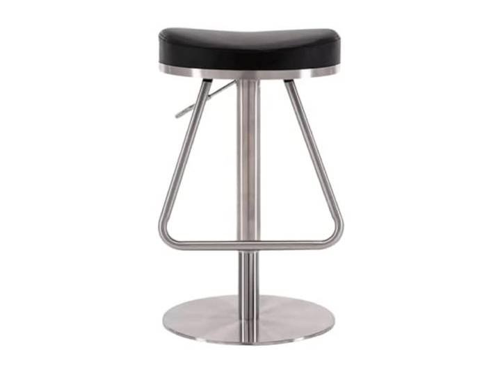 VNCdfhETs Barstuhl Edelstahl Barhocker Barstuhl Mit Fußhocker Leder Drehbarer Hochhocker Küchenbarstuhl Barhocker(Black)