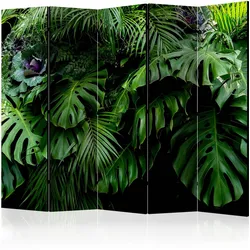 Paravent Rainforest II Grün/Schwarz/Hellblau