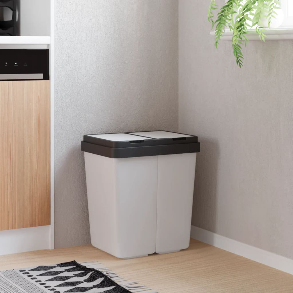17 Stories Marika Touch Top Kitchen Rubbish Bin White