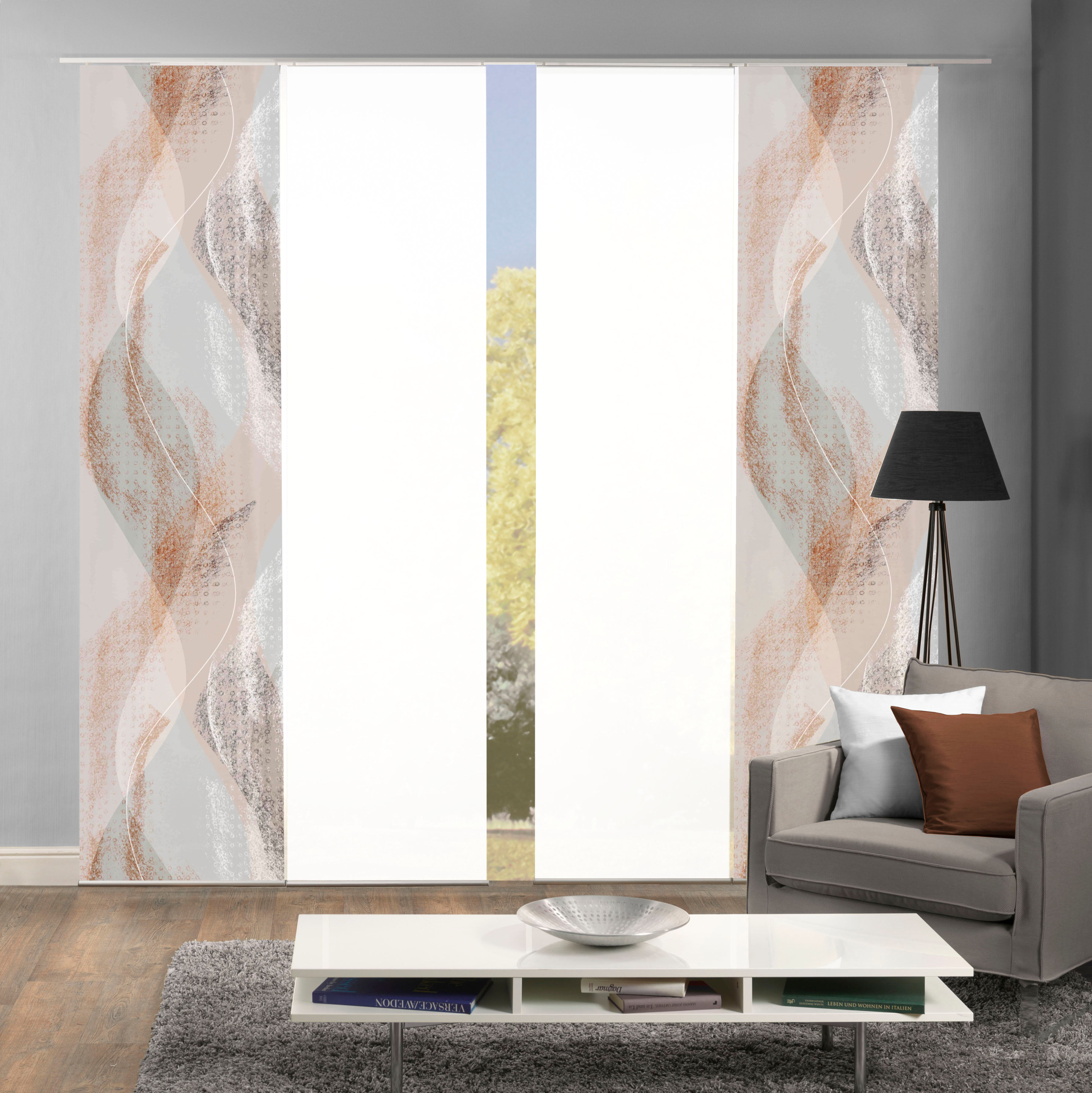 Schiebegardine HOME WOHNIDEEN "TORRE", braun (kupferfarben), B:60cm H:245cm, Polyester, Gardinen, Schiebegardine, DIGITALDRUCK