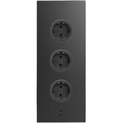 Caressi, Steckdose, Steckdosenelement 3ST29 3 Schukosteckdosen 2 USB-Charger schwarz
