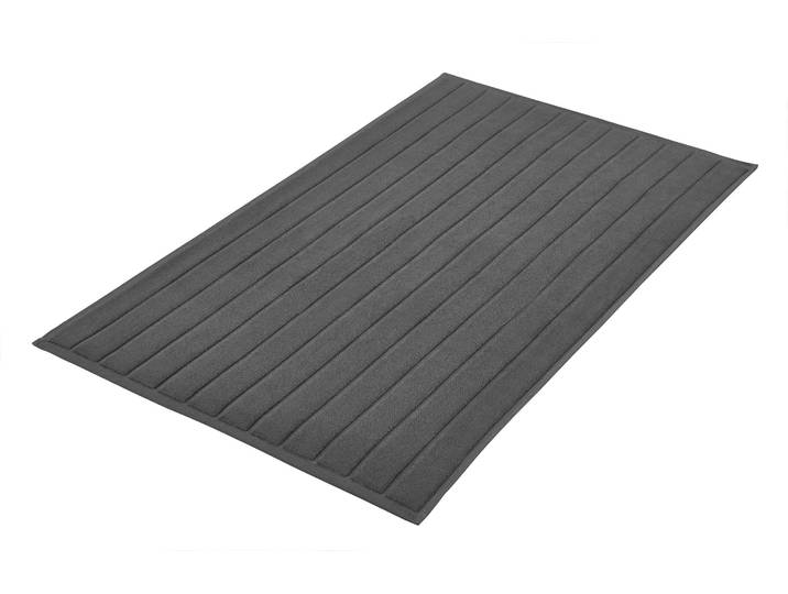 Badematte KLEINE WOLKE Strada , grau (schiefer), H:30mm, Baumwolle, Badematten, Badematte, Badteppich, Frottier-Qualität, Streifen Design