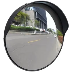 vidaXL Verkehrsspiegel Konvex PC-Kunststoff Schwarz 30 cm Outdoor