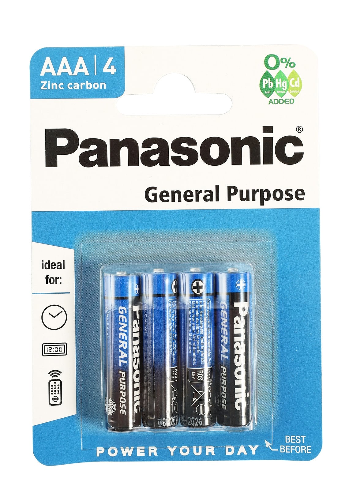 Panasonic AAA General Purpose 1,5V Batterijen 4 stuks
