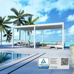 Weide Deluxe Pavillon Terrassenüberdachung Aluminium 3 X 6 M Weiß