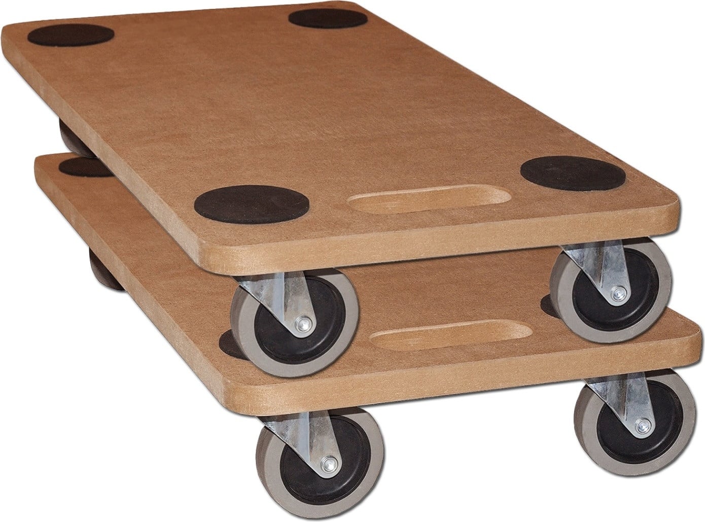 BigDean 2 stuks meubelrollers van MDF met 250 kg draagvermogen