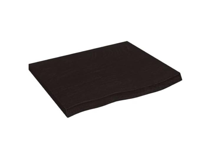 PUGYNBK Wandregal aus behandeltem Eichenholz, Dunkelbraun, 60 x 50 cm Massiv, natürlicher Rand, handgefertigt, vielseitig einsetzbar für Badezimmer, Schrank, Schreibtisch