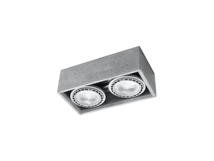 Design Deckenlampe „Quatro“ 2-flammig Grau Sollux Lighting