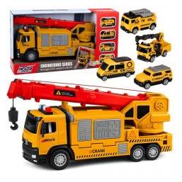 Lean Toys LKW mit Kran und Kleinfahrzeugen (72519808)