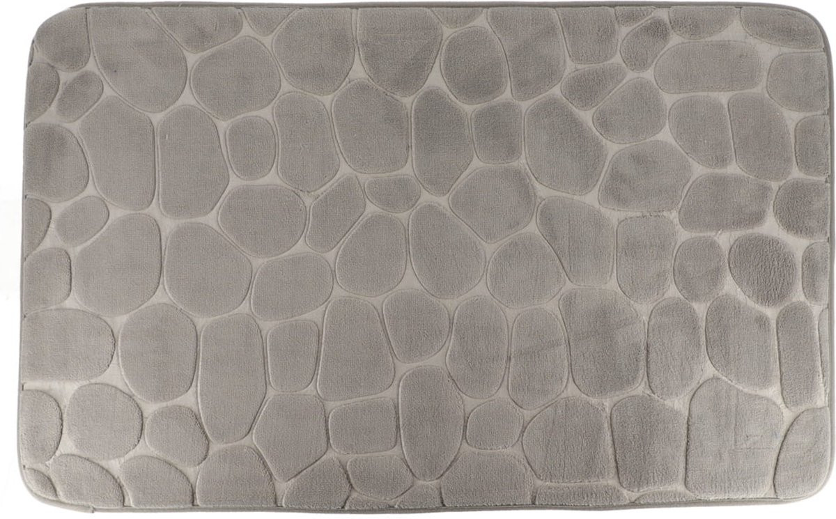 Tendance Badmat Pebble - Microfiber Memory Foam - Lichtgrijs - 50 x 80 cm - Antislip - Badkamer