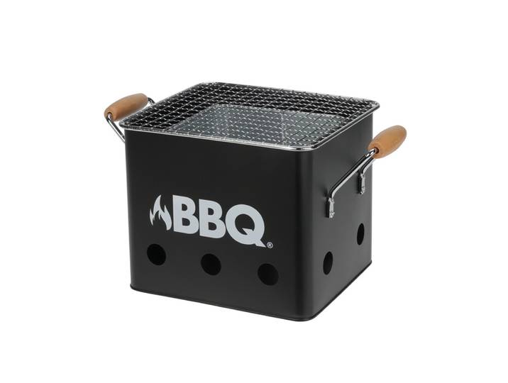 BBQ Holzkohlegrill Campinggrill 18 x 15 cm schwarz