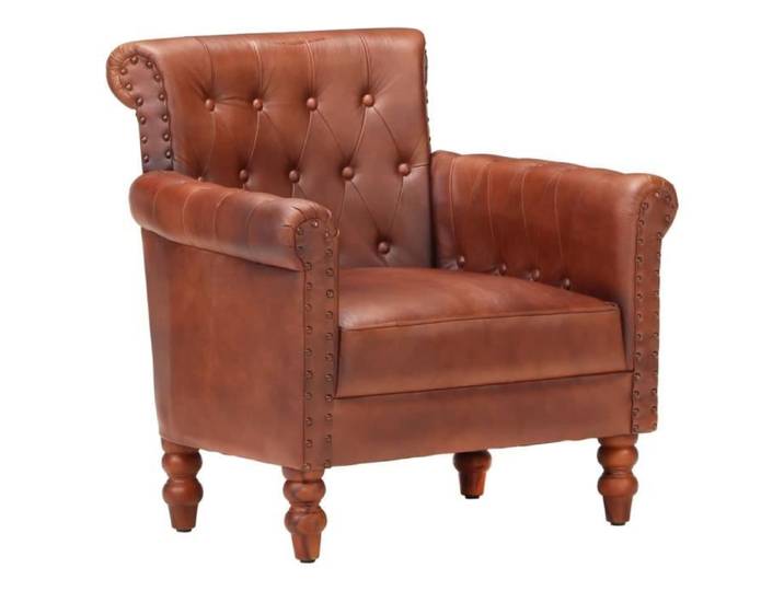 Fauteuil Marron Cuir de chèvre véritable
