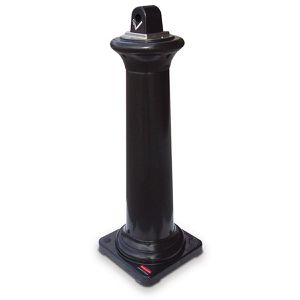 Rubbermaid Aschenbecher GroundsKeeper Tuscan, schwarz, Outdoor, Standascher aus Metall, 33 x 98 cm, winddicht, 2 Liter