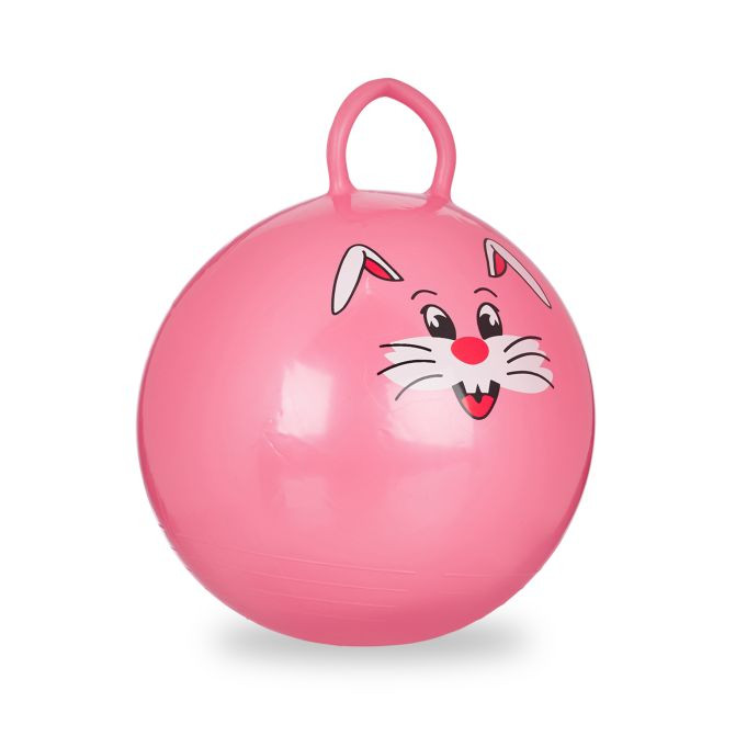 Relaxdays 2x Skippybal voor kinderen, roze, PVC