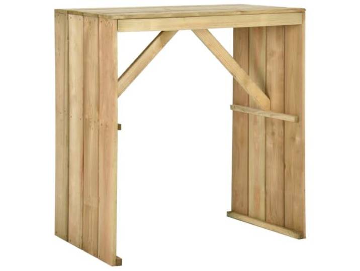 GHVBNMF Bartisch 100x60x110 cm Stehtisch aus Kiefernholz Outdoor Rustikaler Massivholztisch fuer gemütliche Stunden auf Terrasse, Balkon und Garten. Ideal als kompakter Outdoor Hochtisch.