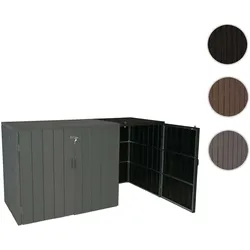 1er WPC-Mülltonnenverkleidung Erweiterung HWC-J28, Premium Mülltonnenbox, Metall Holzoptik ~ anthrazit