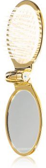 Janeke Gold Line Golden Folding Hair-Brush with Mirror escova com espelho pequeno 9,5 x 5,5 x 3,5 cm 1 un.. Gold Line Golden Folding Hair-Brush with Mirror