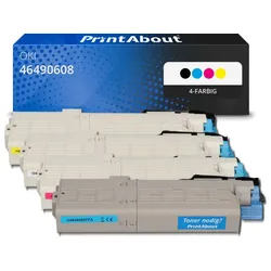 Toner kompatibel mit OKI 46490608 - 4-farbig - Multipack