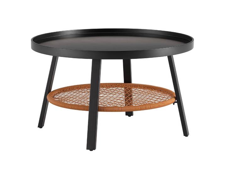 Table basse Lousiko Ø 80cm Noir/Noir