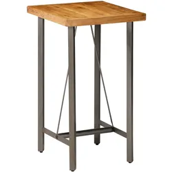 Helloshop26 - Stehtisch im Bistro-Stil massives recyceltes Teakholz quadratisch braun 107 cm