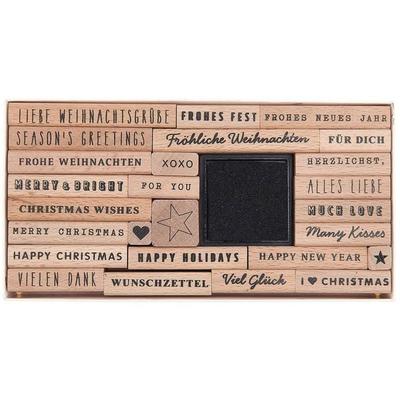 Stempelset Merry Christmas, Mixed type 100%, 26 Stempel
