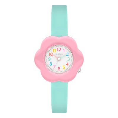 Quarzuhr S.OLIVER "Flower Power", blau, Armbanduhren, Kinder, Quarzuhr, Armbanduhr, Silikonarmband, Kinderuhr, Mädchen, analog