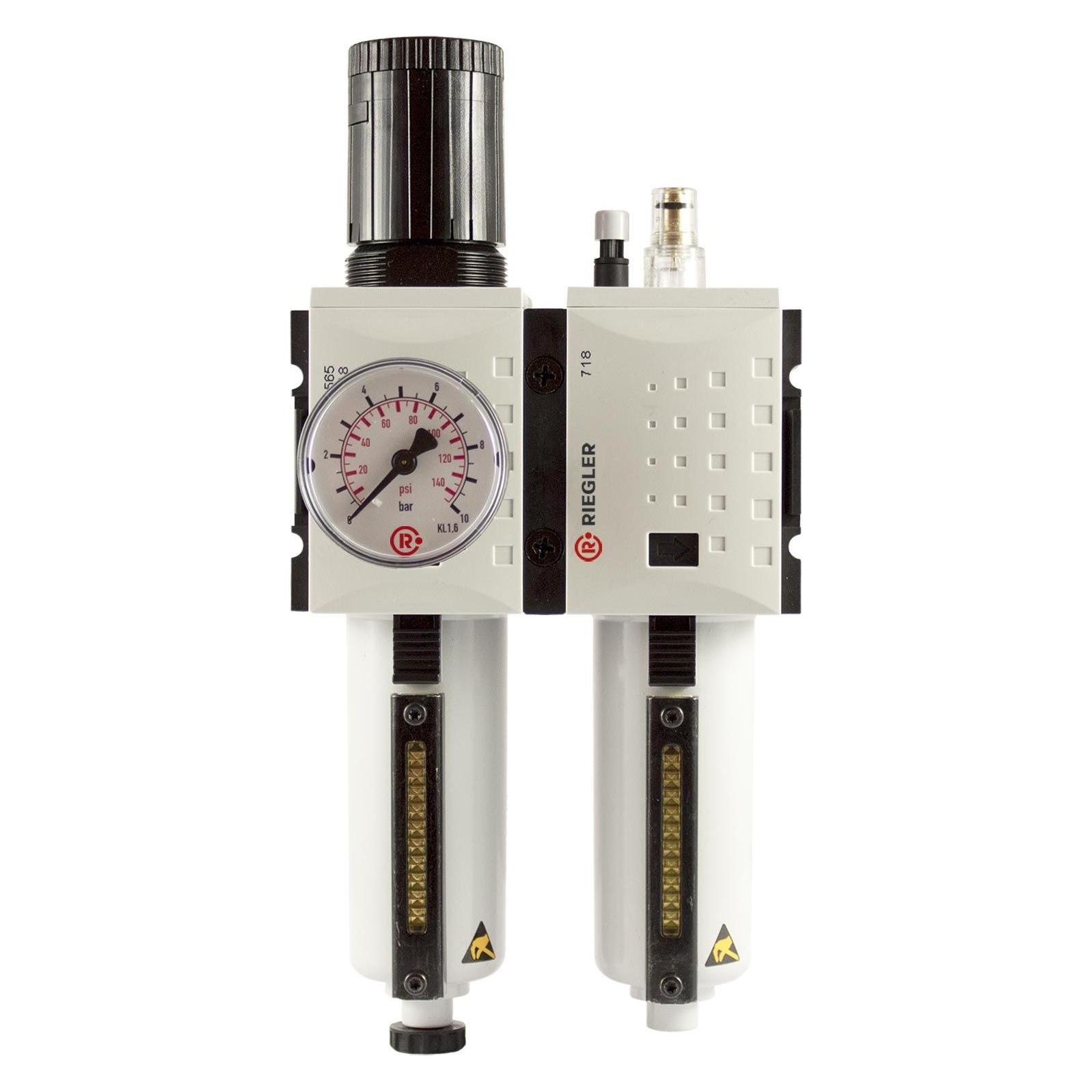 Riegler Wartungseinheit 2tlg Futura mit Metallbehälter BG2 G1/2 0,5 bis 8 bar HA (FU 604-M)