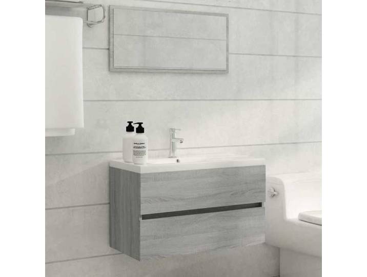 Gris Ensemble de meubles de salle de bain 2 pcs Sonoma gris - Set de meubles LV134051