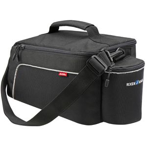 Rixen&Kaul Gepäckträgertasche Rackpack Light, Racktime-Adapter, schwarz, 8 Liter, Schultertasche, Regenschutz, reflektierend