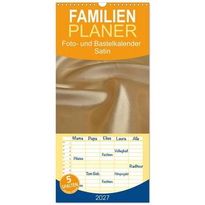 Familienplaner 2027 - Foto- und Bastelkalender Satin - Stilvoll zum Selbstgestalten mit 5 Spalten (Wandkalender, 21 x 45 cm) CALVENDO