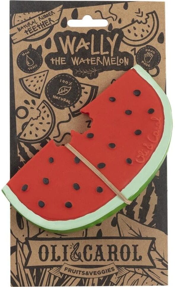 Beissring "Oli&Carol Wally the Watermelon", Baby, rot, Naturkautschuk, Beissringe Beissring rot Einheitsgröße